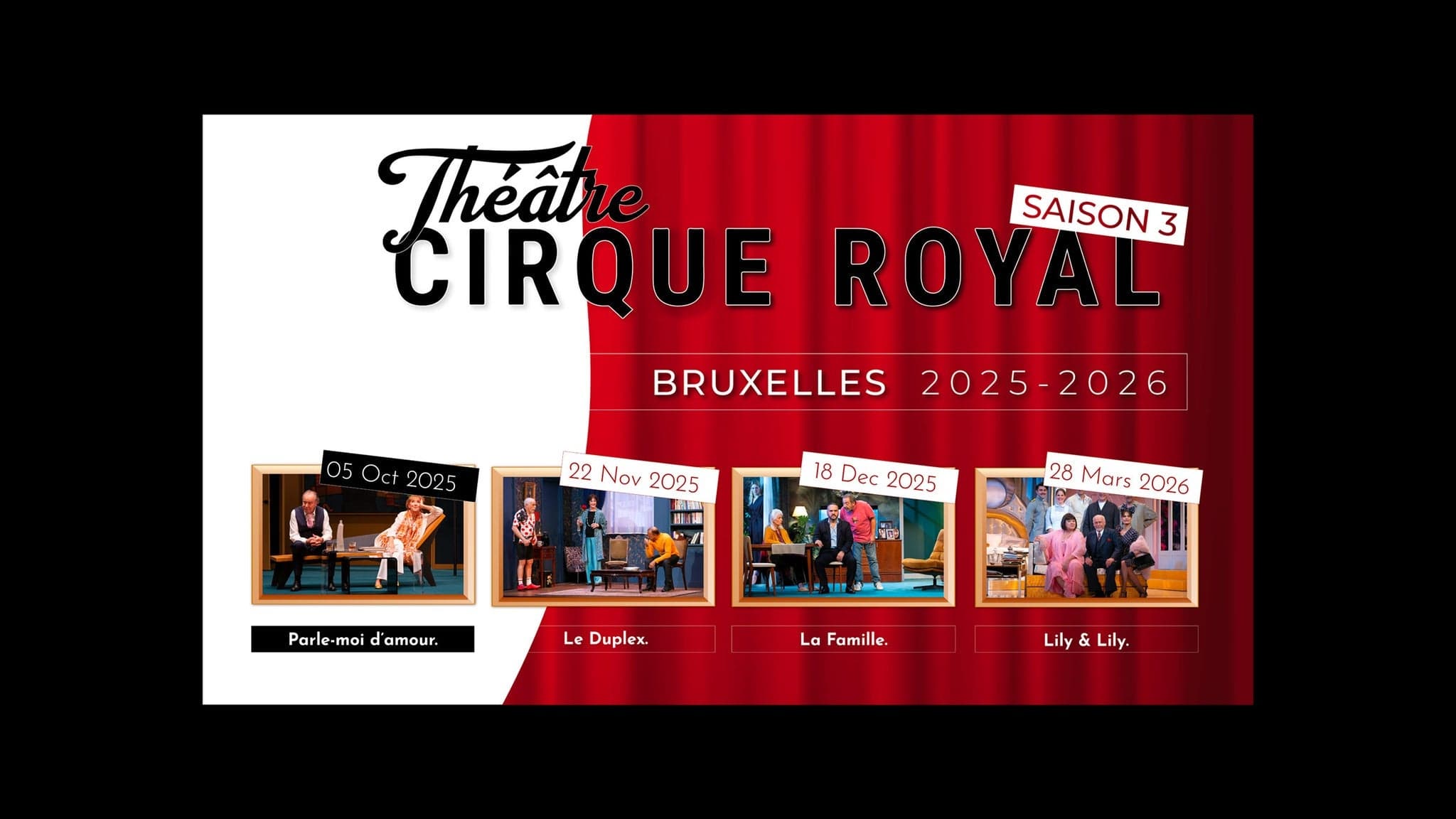 Théâtre au Cirque Royal 2025-2026 - Saison 3 !