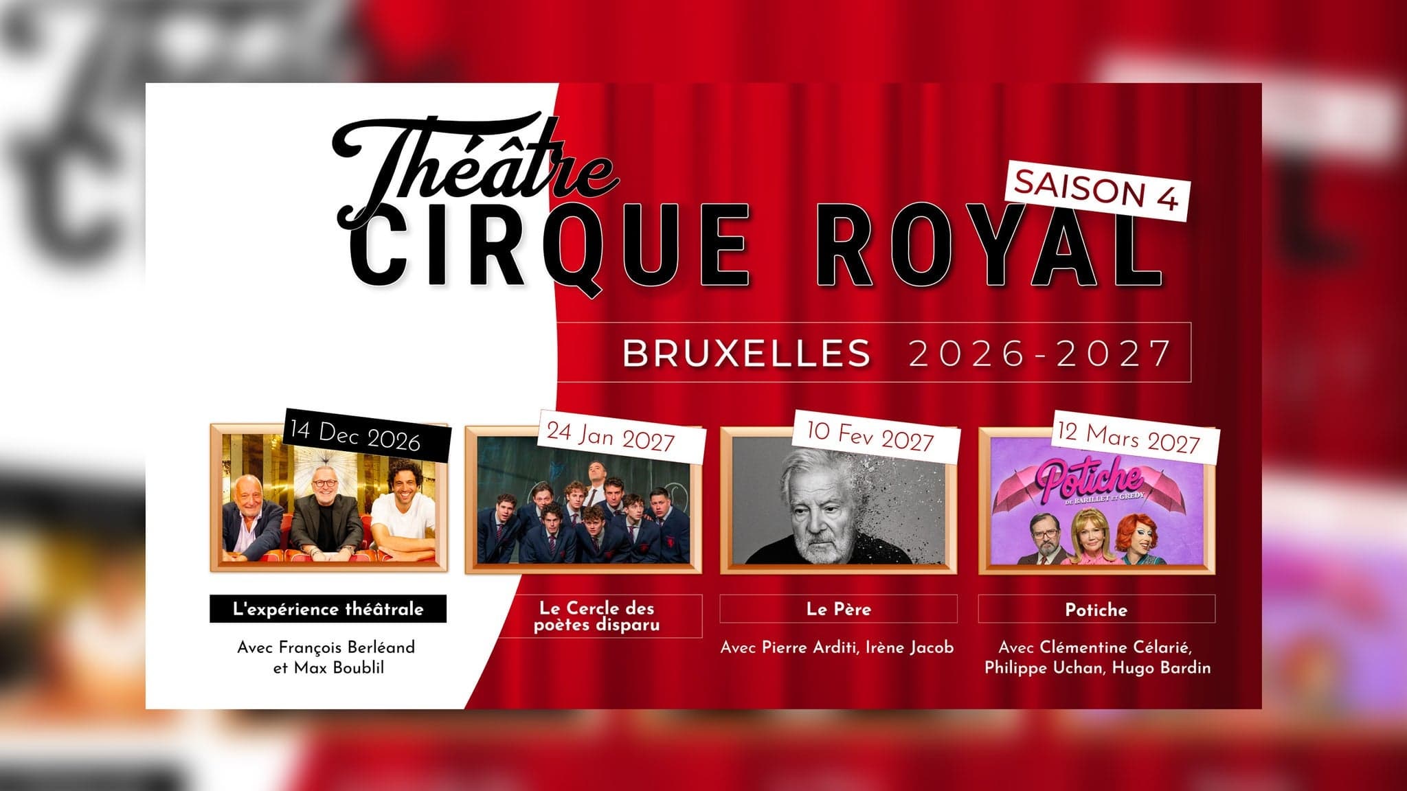 Théâtre au Cirque Royal 2026-2027 - Saison 4 !