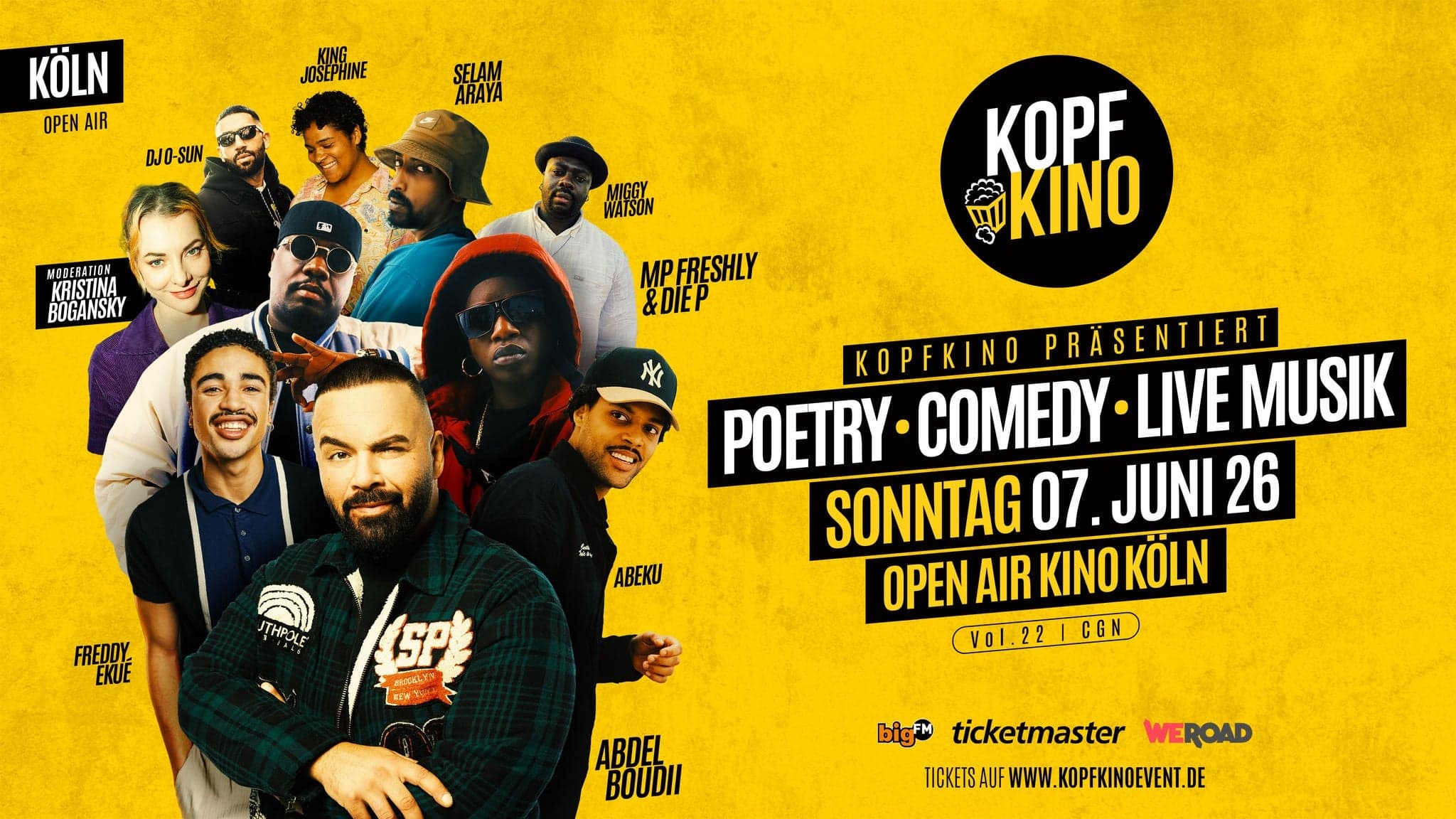 Kopfkino Vol.22: Comedy • Poetry • Live Musik in Köln "Open Air"